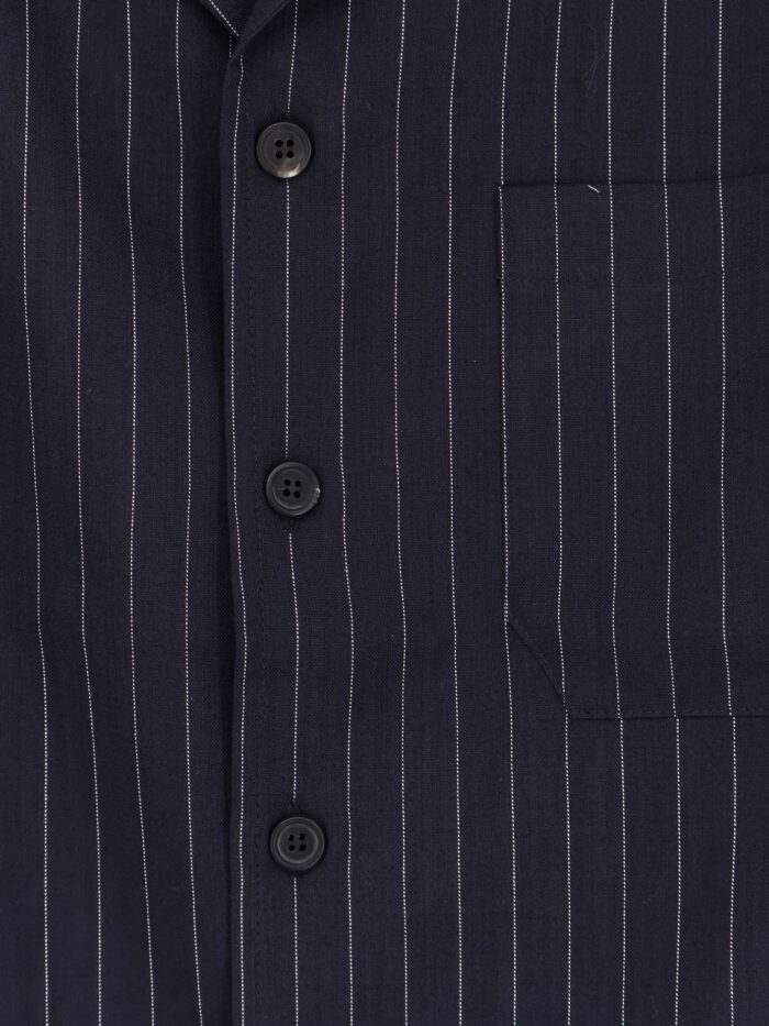 Y-81 Virgin Wool Shirt With Pinstripe Pattern