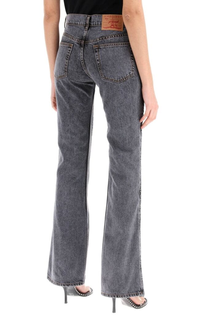 Y PROJECT Hook-and-eye Flared Jeans