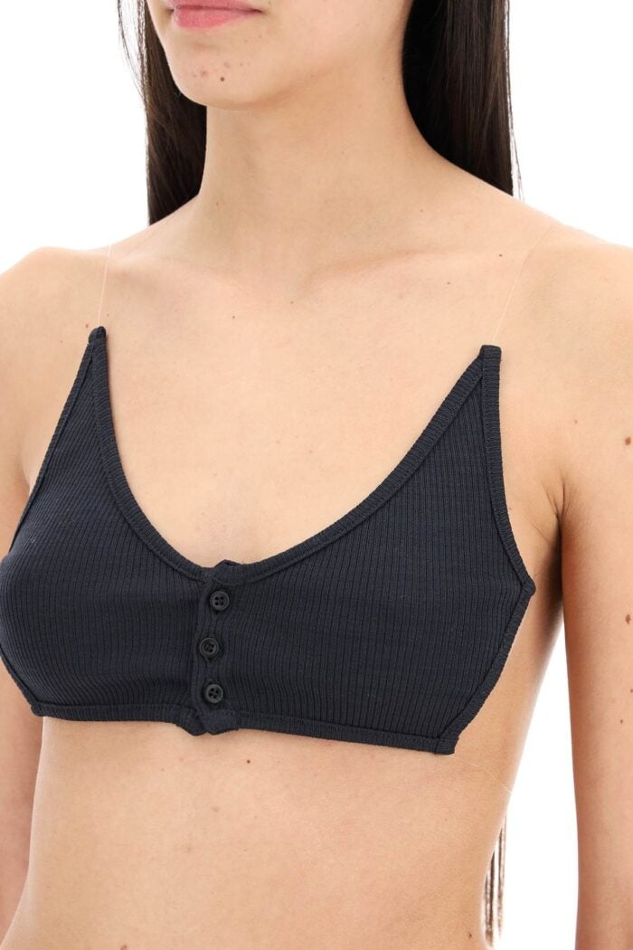 Y Project Invisible Strap Crop Top With Spaghetti