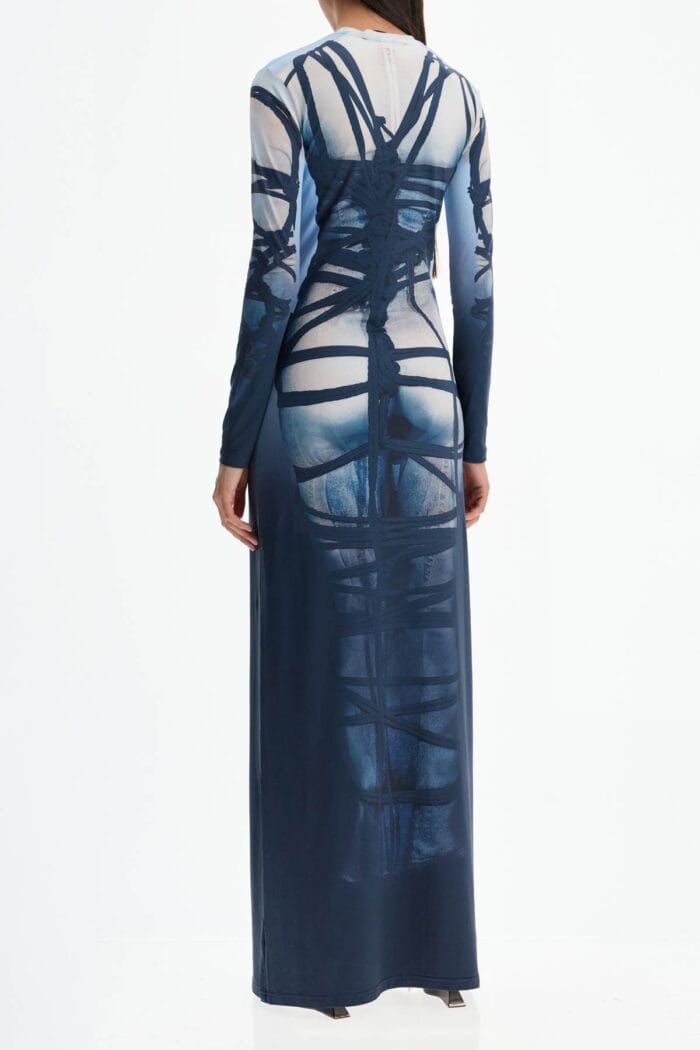 Y PROJECT Long Bondage Print Dress