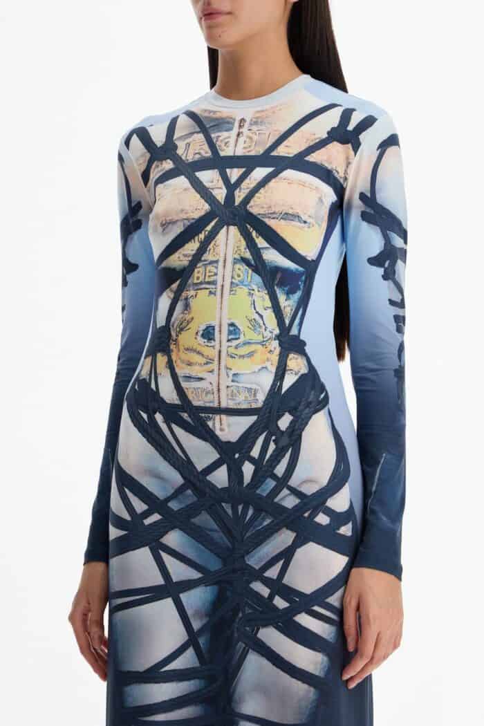 Y PROJECT Long Bondage Print Dress