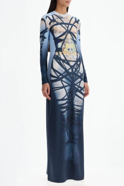 Y PROJECT Long Bondage Print Dress