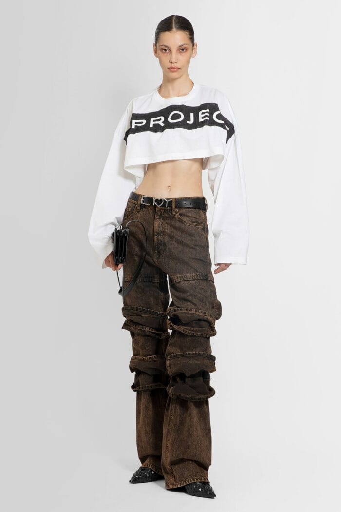 Y/PROJECT Scrunched Logo Crop Top