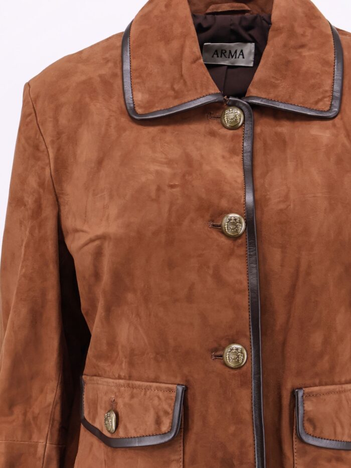ARMA Yasmine Suede Jacket With Leather Trim