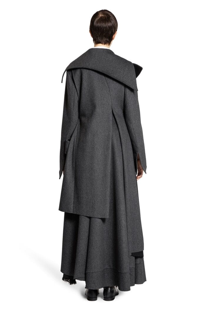 YEHUAFAN Asymmetric Lapel Coat