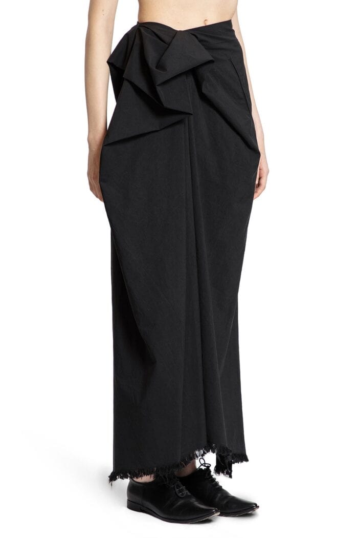 YEHUAFAN Draped Asymmetric Skirt