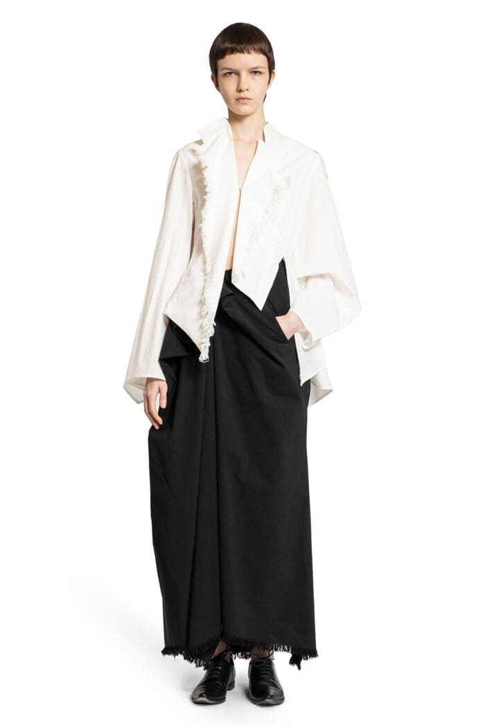 YEHUAFAN Draped Asymmetric Skirt