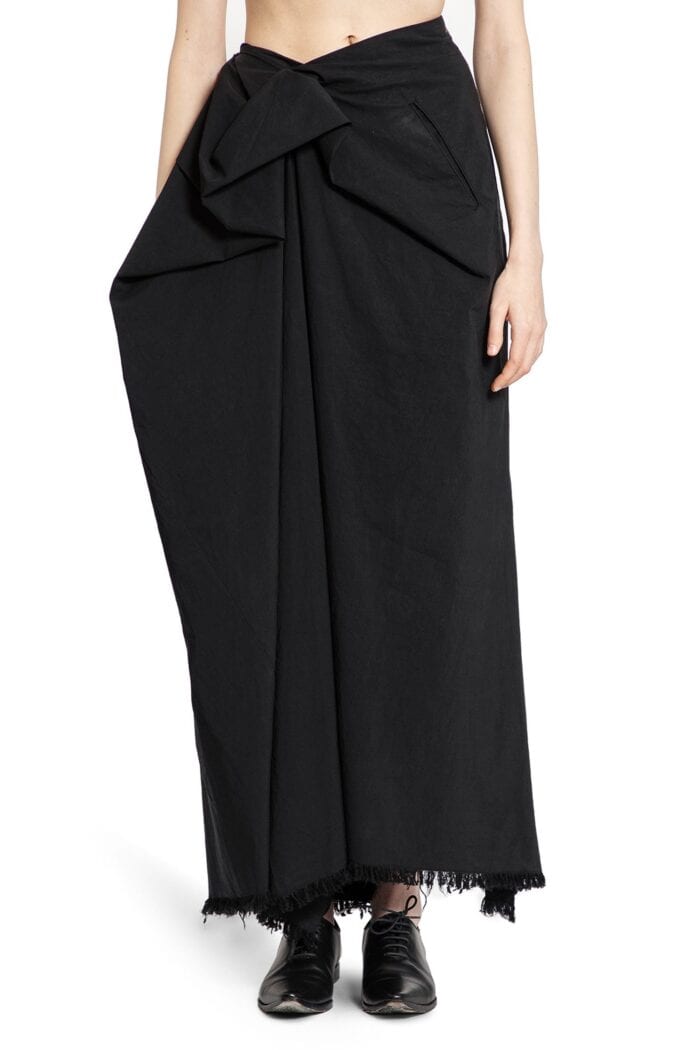 YEHUAFAN Draped Asymmetric Skirt