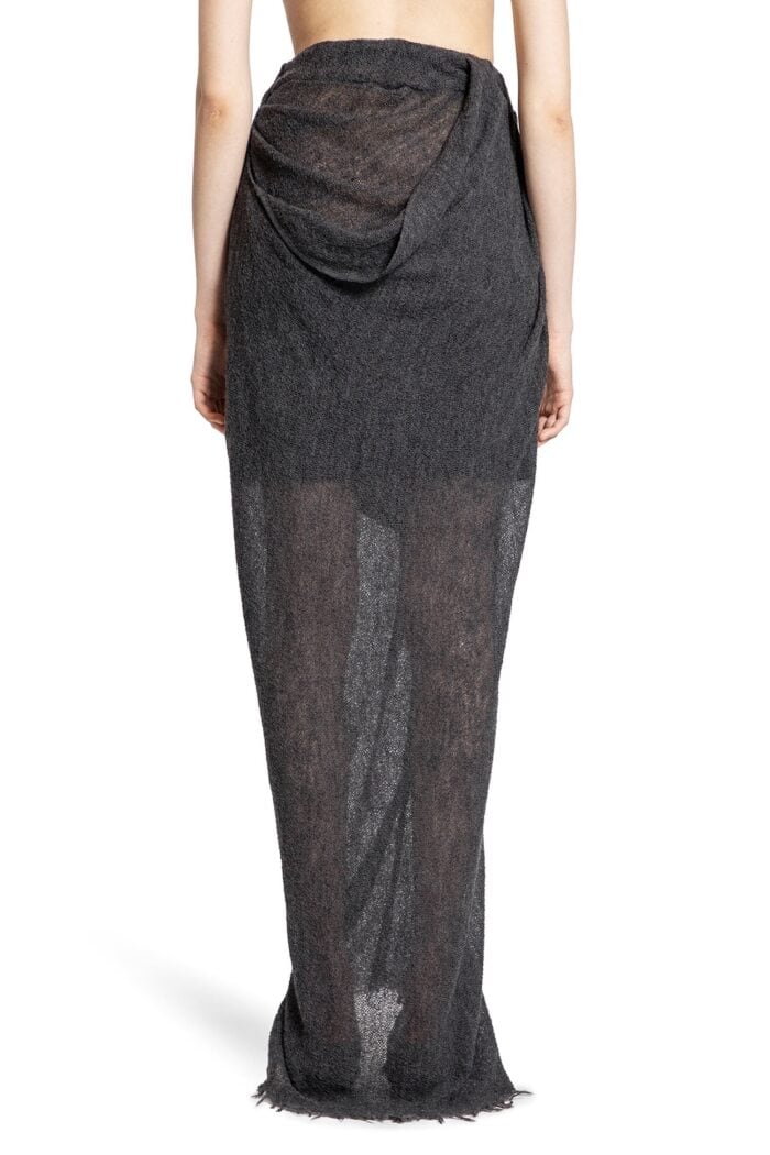 YEHUAFAN Draped Long Wool Skirt