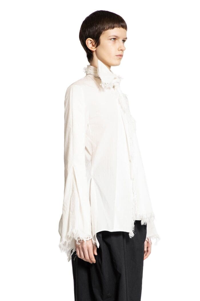 YEHUAFAN Shirt With Fringed Scarf