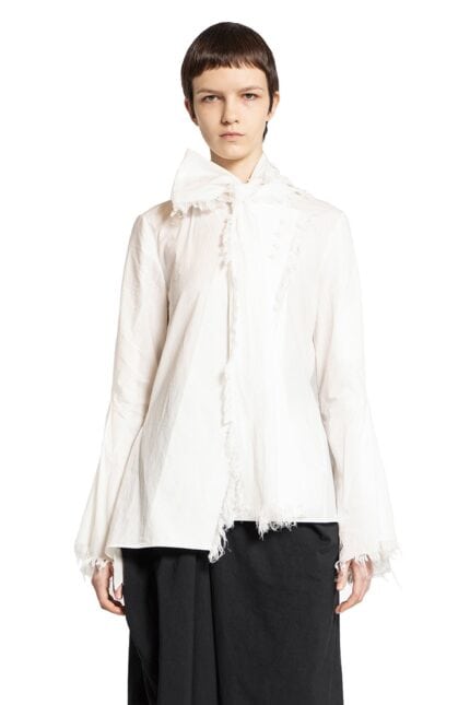 YEHUAFAN Shirt With Fringed Scarf