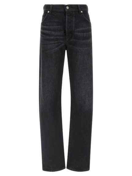 Fendi Yellow Stitching Jeans With Visible Thread
