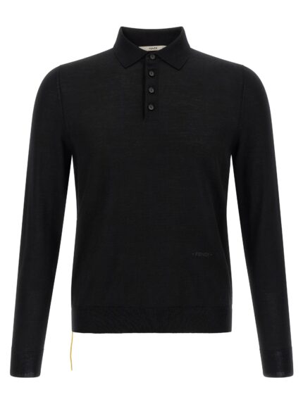 Fendi Yellow Stitching Polo Shirt With Visible Thread