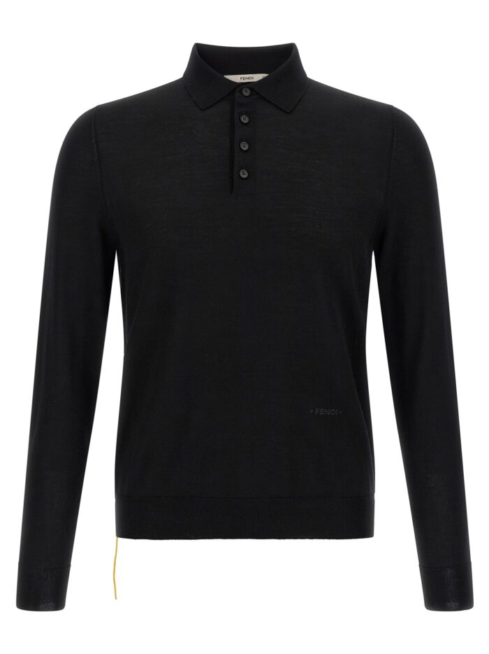 fendi yellow stitching polo shirt with visible thread Fendi Yellow Stitching Polo Shirt With Visible Thread