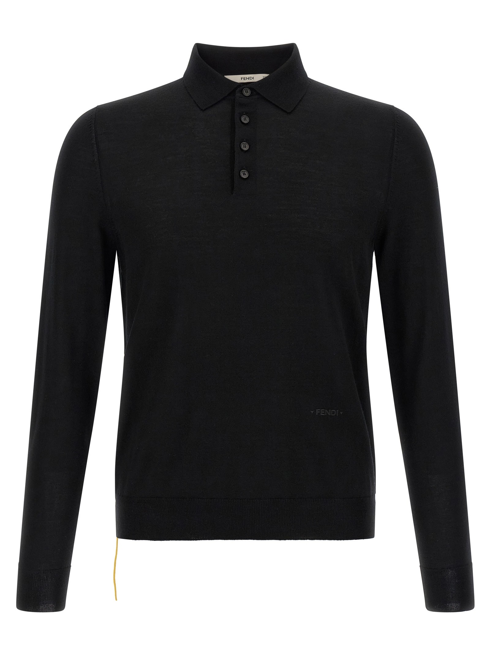 Fendi Yellow Stitching Polo Shirt With Visible Thread