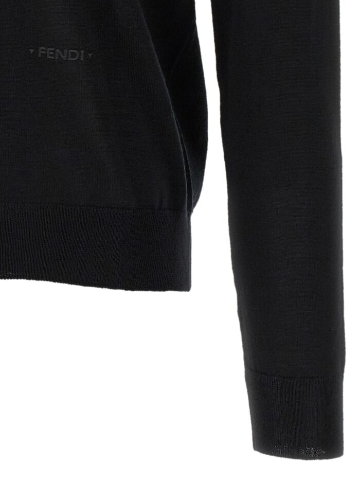 Fendi Yellow Stitching Sweater With Visible Thread