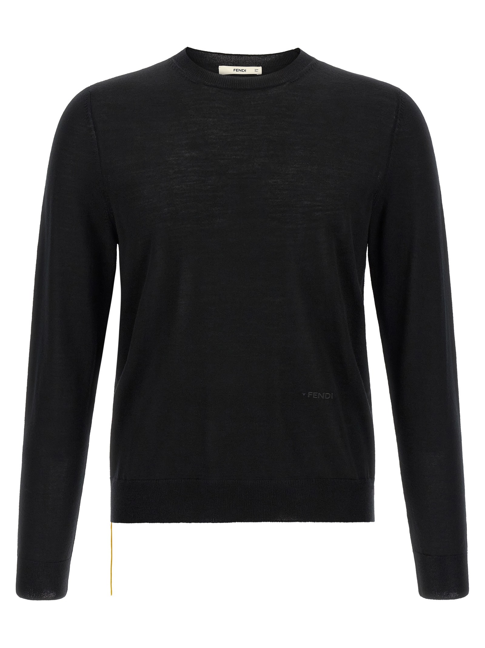 Fendi Yellow Stitching Sweater With Visible Thread