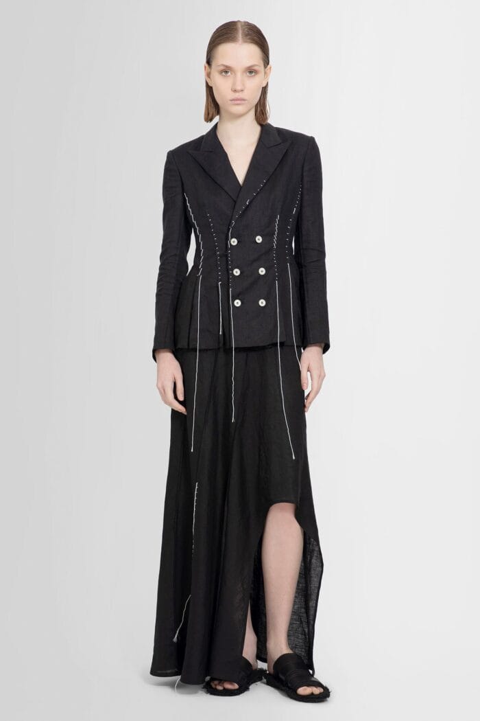 YOHJI YAMAMOTO Linen Cloth Round Hem Skirt