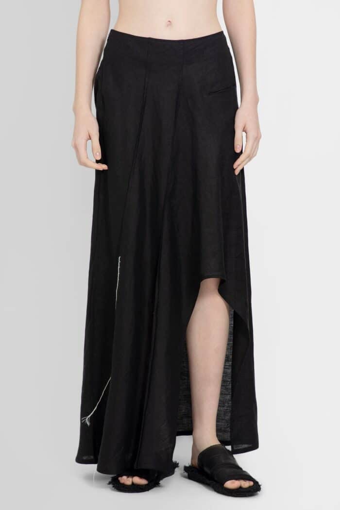 YOHJI YAMAMOTO Linen Cloth Round Hem Skirt