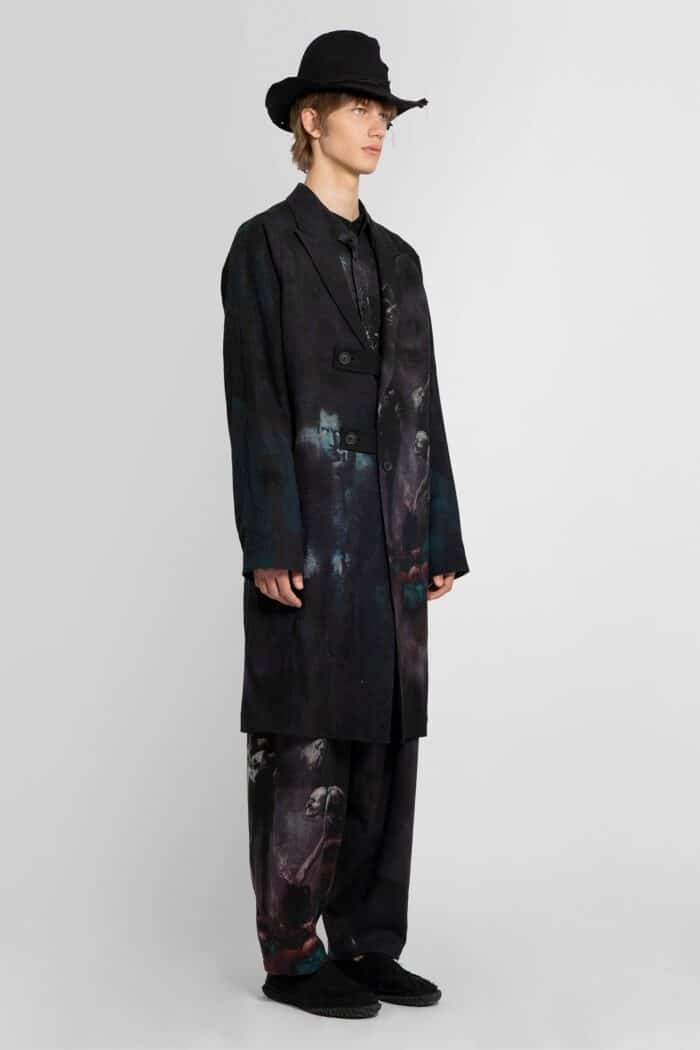 YOHJI YAMAMOTO Ntab Attached Printed Coat