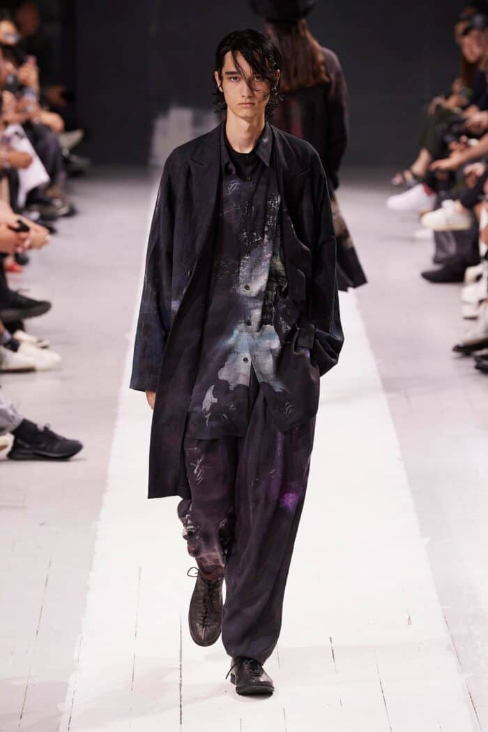 YOHJI YAMAMOTO Ntab Attached Printed Coat