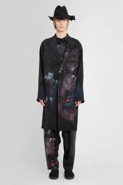 YOHJI YAMAMOTO Ntab Attached Printed Coat