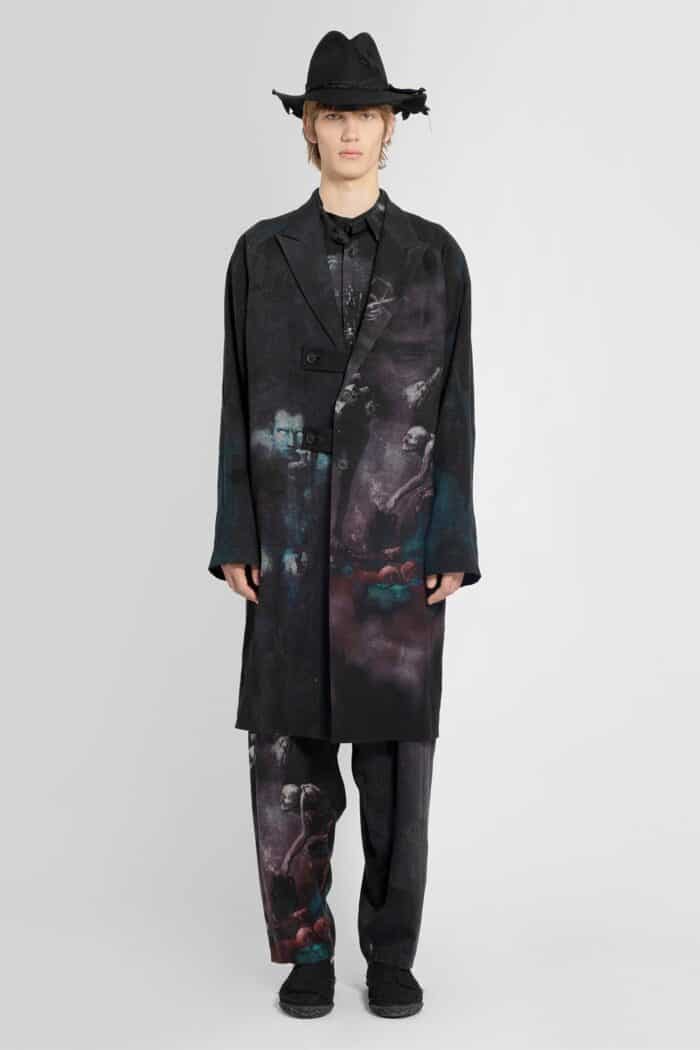 YOHJI YAMAMOTO Ntab Attached Printed Coat