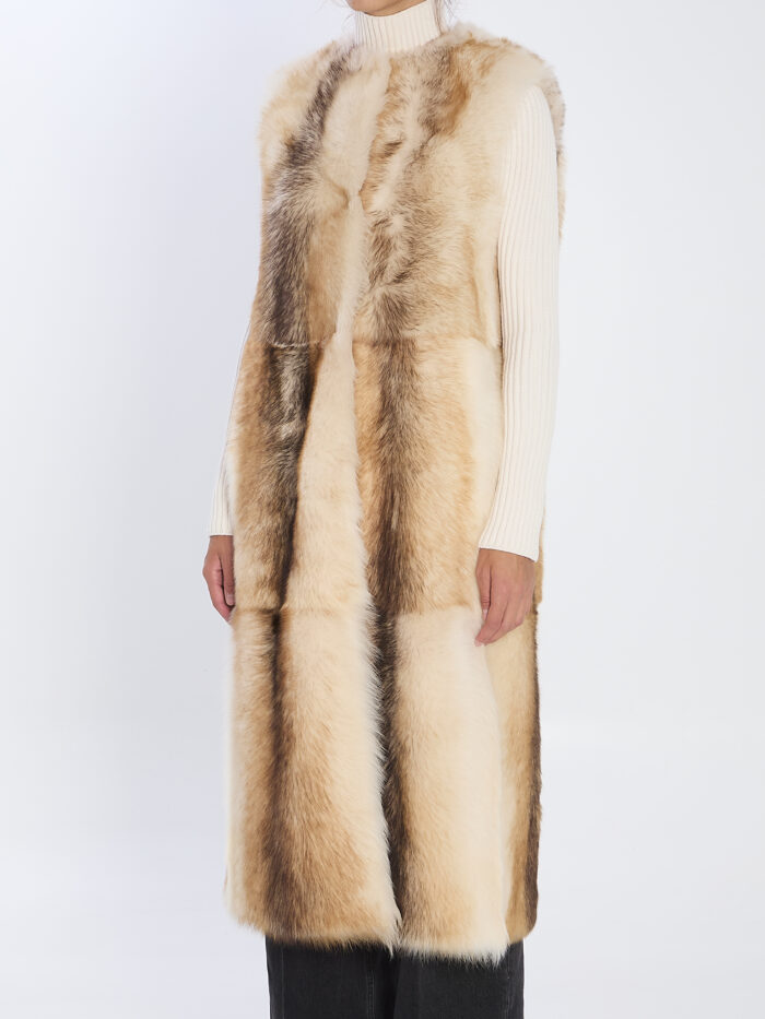 Yves Salomon Long lamb fur vest