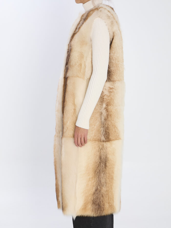 Yves Salomon Long lamb fur vest