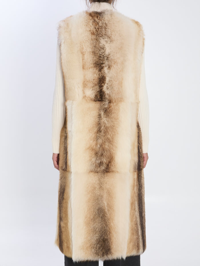 Yves Salomon Long lamb fur vest
