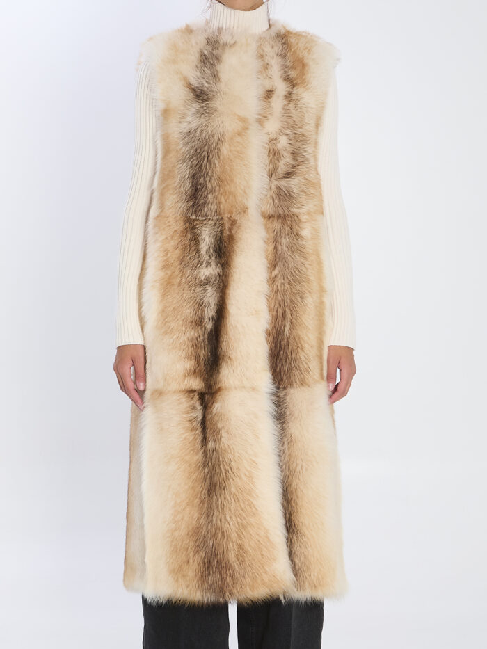 Yves Salomon Long lamb fur vest