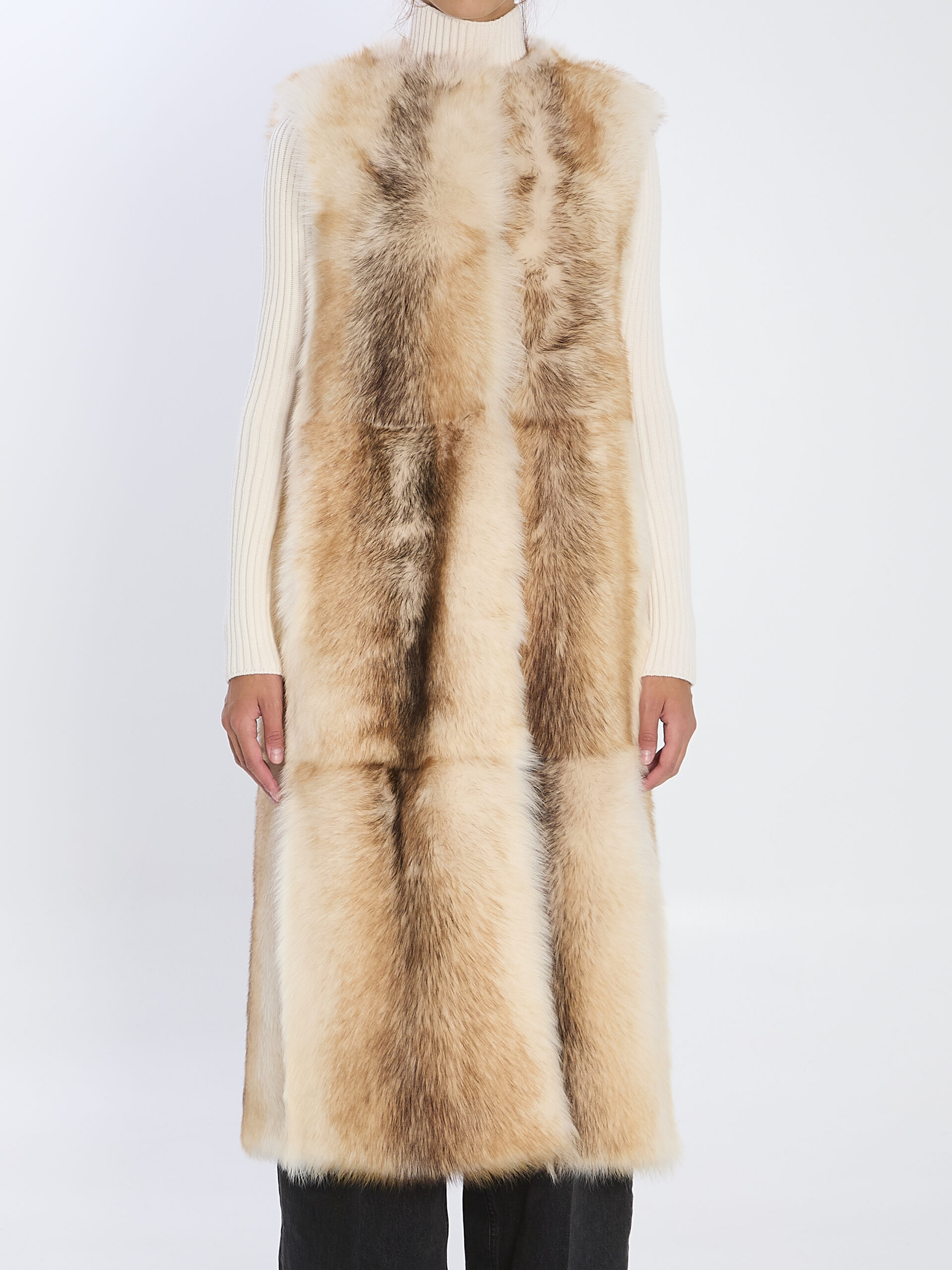 Yves Salomon Long lamb fur vest