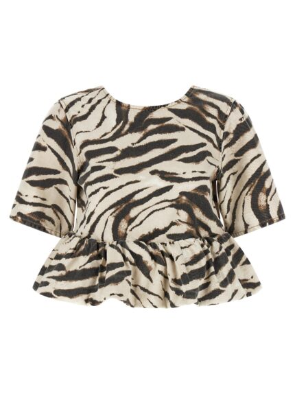 GANNI 'Zebra Denim' Top