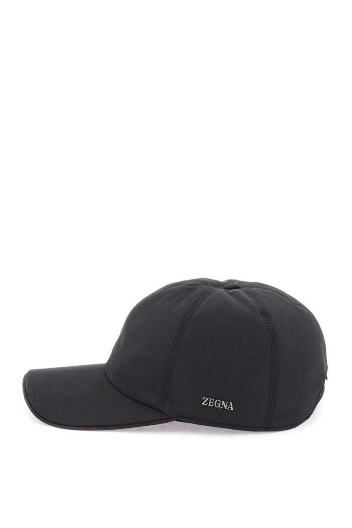 ZEGNA Baseball Cap With Leather Trim