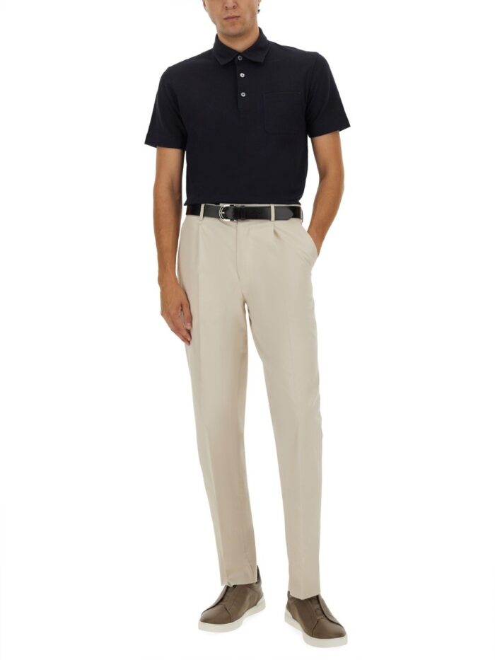 Zegna COTTON POLO SHIRT WITH POCKET
