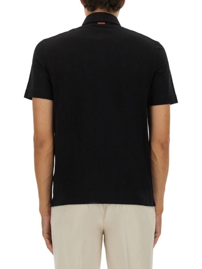 Zegna COTTON POLO SHIRT WITH POCKET