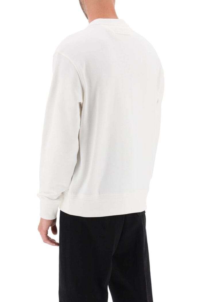 Zegna Crew-neck Sweatshirt With Flocked Logo