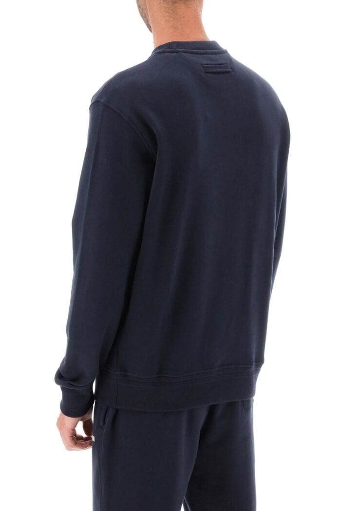 Zegna Crew-neck Sweatshirt With Flocked Logo