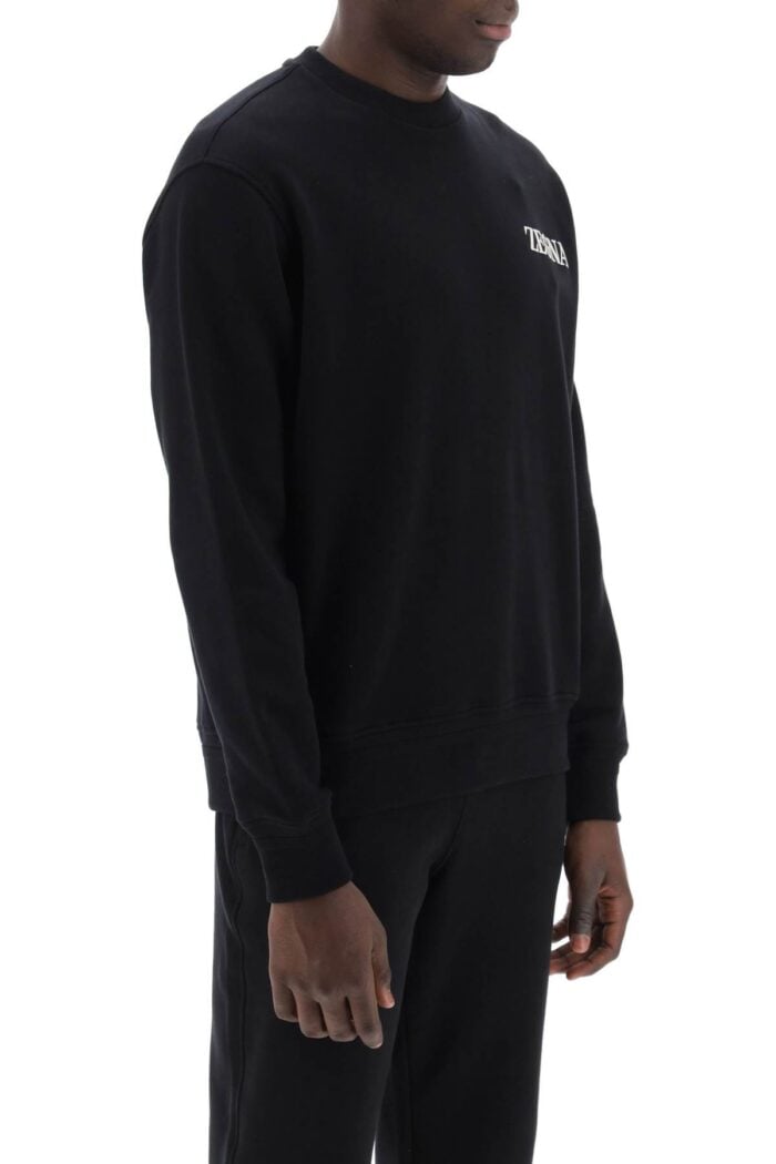 ZEGNA Crewneck Sweatshirt With Rubberized Logo