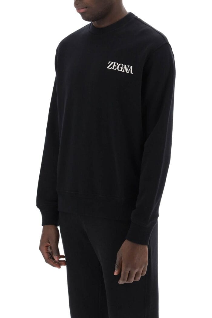 ZEGNA Crewneck Sweatshirt With Rubberized Logo