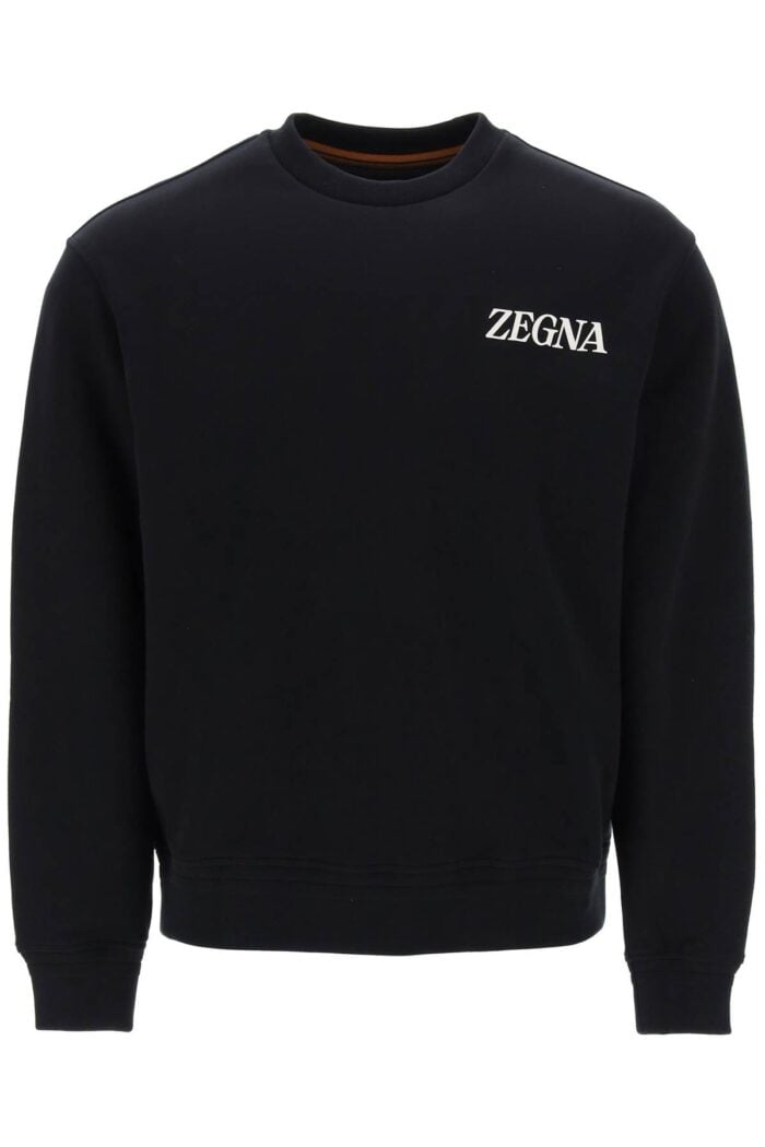 ZEGNA Crewneck Sweatshirt With Rubberized Logo