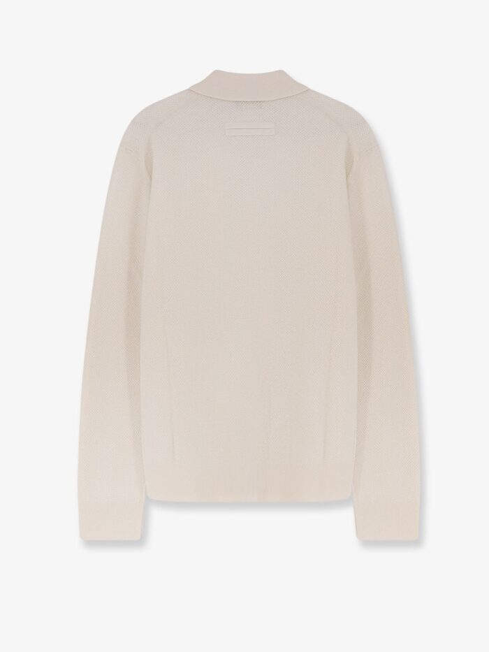 Zegna Jacquard Cashmere Polo Sweater