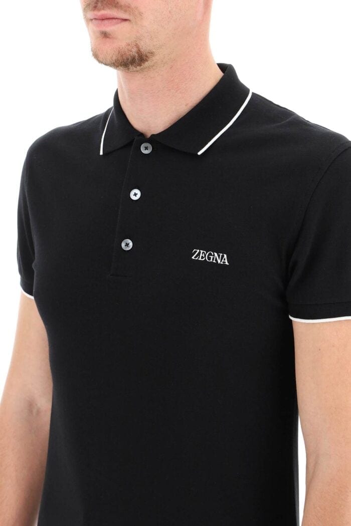 Zegna Logoed Cotton Polo Shirt