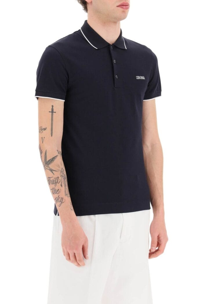 Zegna Logoed Cotton Polo Shirt