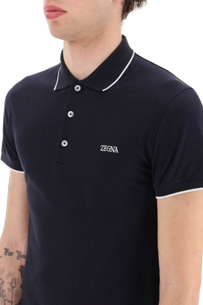 Zegna Logoed Cotton Polo Shirt