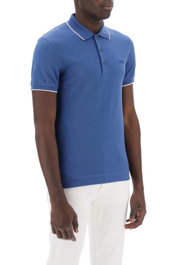 ZEGNA Slim Fit Polo Shirt In Stretch Cotton