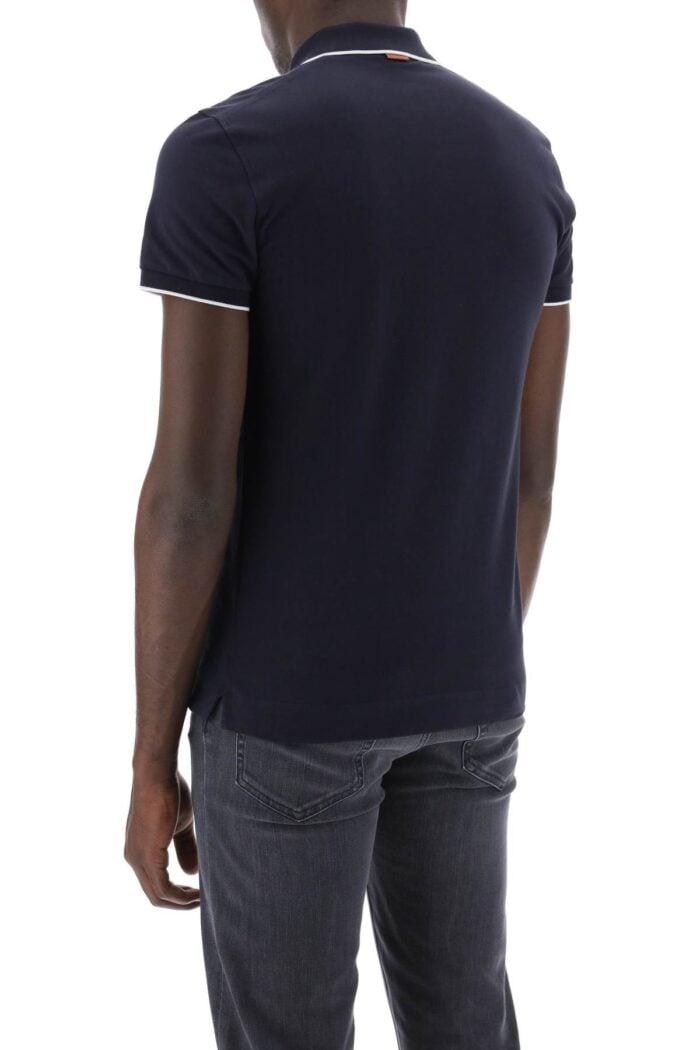 ZEGNA Slim Fit Polo Shirt In Stretch Cotton