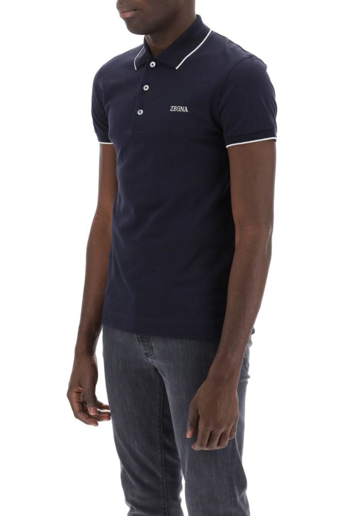 ZEGNA Slim Fit Polo Shirt In Stretch Cotton