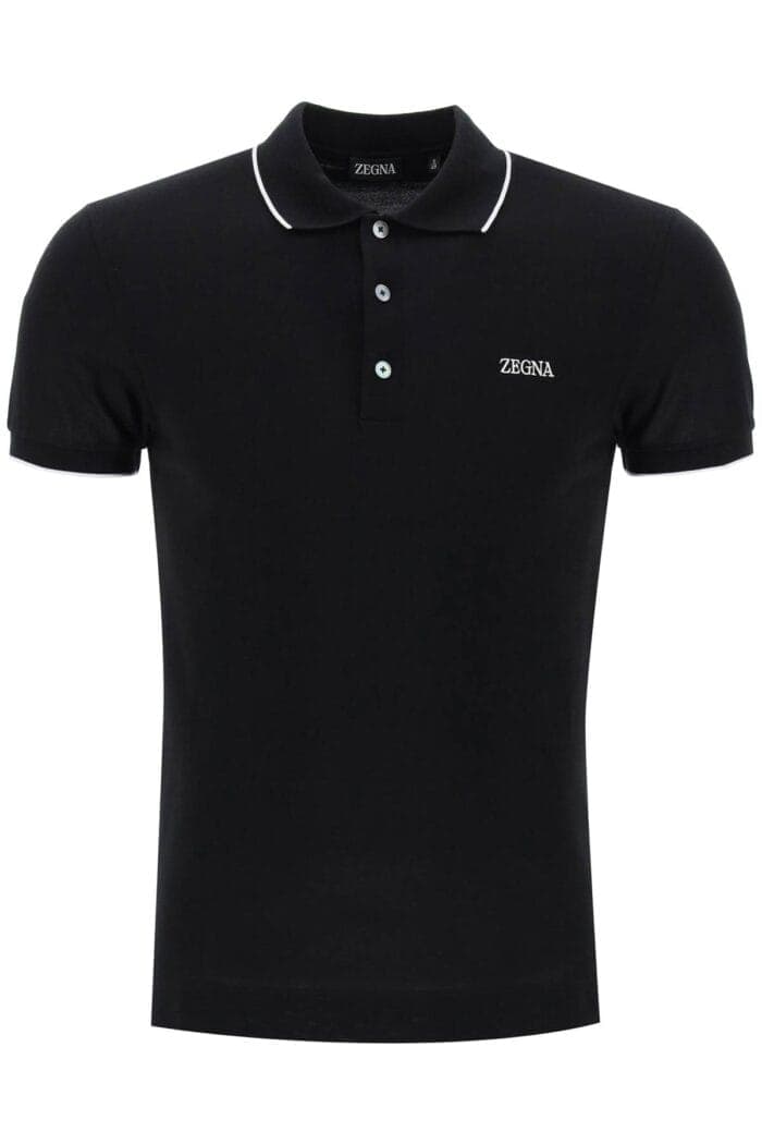 ZEGNA Slim Fit Polo Shirt In Stretch Cotton