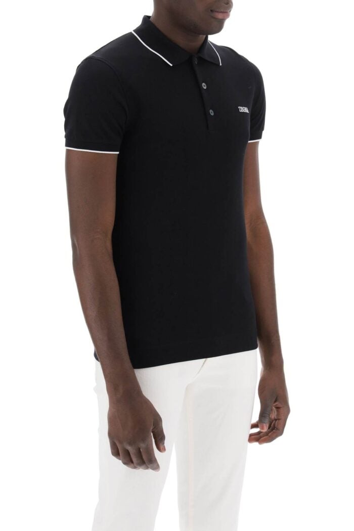 ZEGNA Slim Fit Polo Shirt In Stretch Cotton